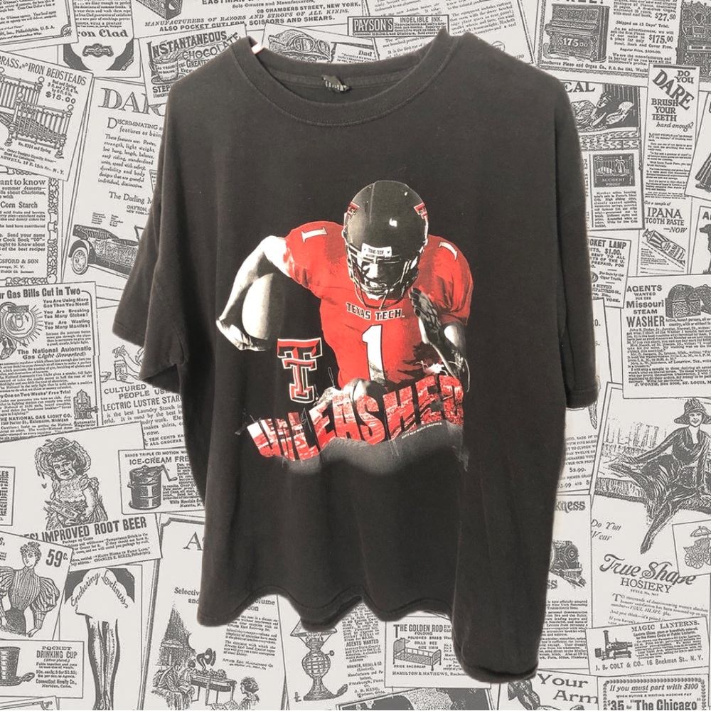 Black Texas Tech Football Unleashed Graphic Tee, Size XL